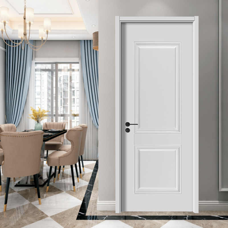 PVC valkoiseksi maalattu teak board massiivipuinen ovi